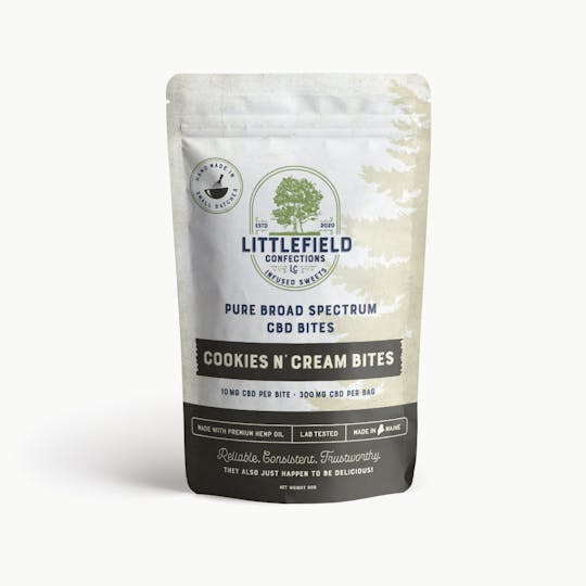 Littlefield Confections - Cookies & Cream CBD Bites 10mg/pc 300mg Total - 1