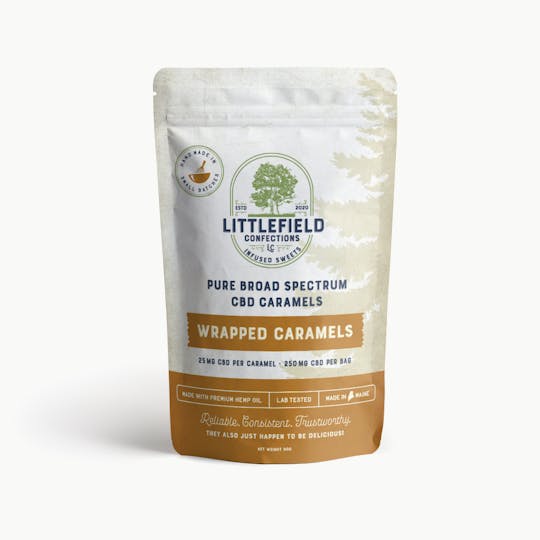 Littlefield Confections - Wrapped CBD Caramels 25mg/pc 250mg Total - 1