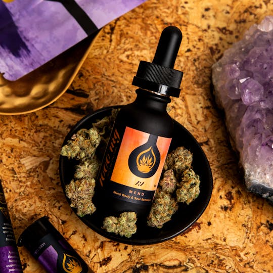 Mind Body & Soul Support - MEND - 1 oz 1000mg 1:1 CBD:THC Tincture - 1