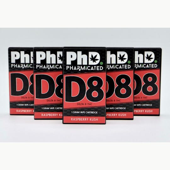 Pharmicated - Pharmicated D8 Vape Cart -1000mg -Raspberry Kush - 1