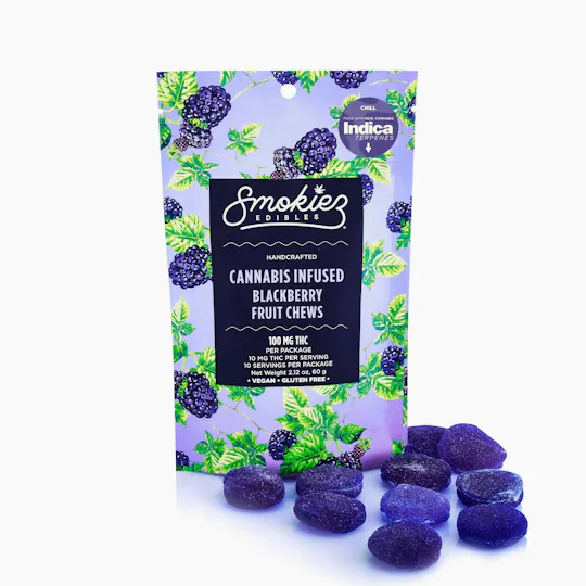 Smokiez Edibles - Blackberry Fruit Chews | 100mg | 10ct | 100mg/ea - 1