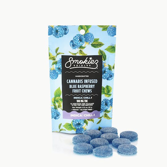 Smokiez Edibles - Blue Raspberry INDICA 100mg THC Fruit Chews - AZ - 1