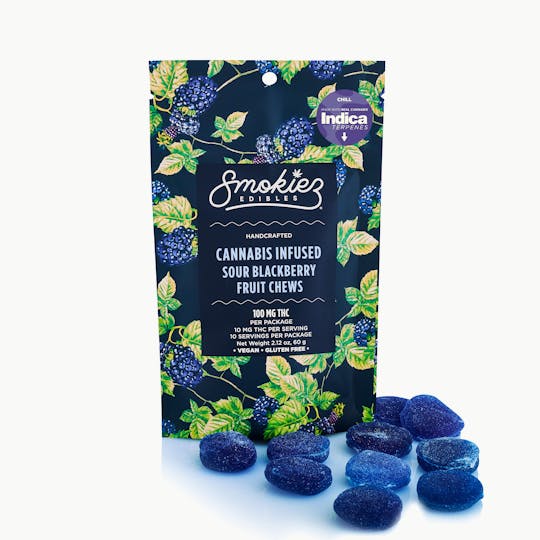 Smokiez Edibles - Sour Blackberry INDICA 100mg THC Fruit Chews - AZ - 1