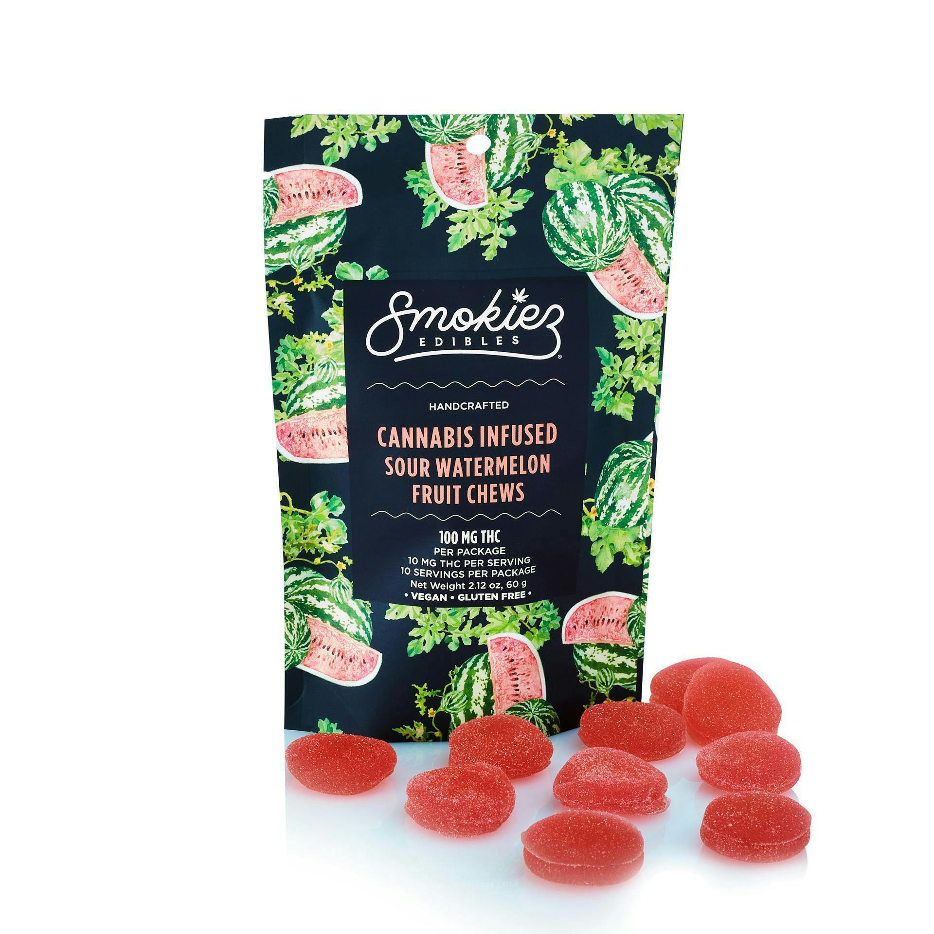 Smokiez Edibles - Sour Watermelon Fruit Chews | 100mg | 10ct | 10mg/ea - 1