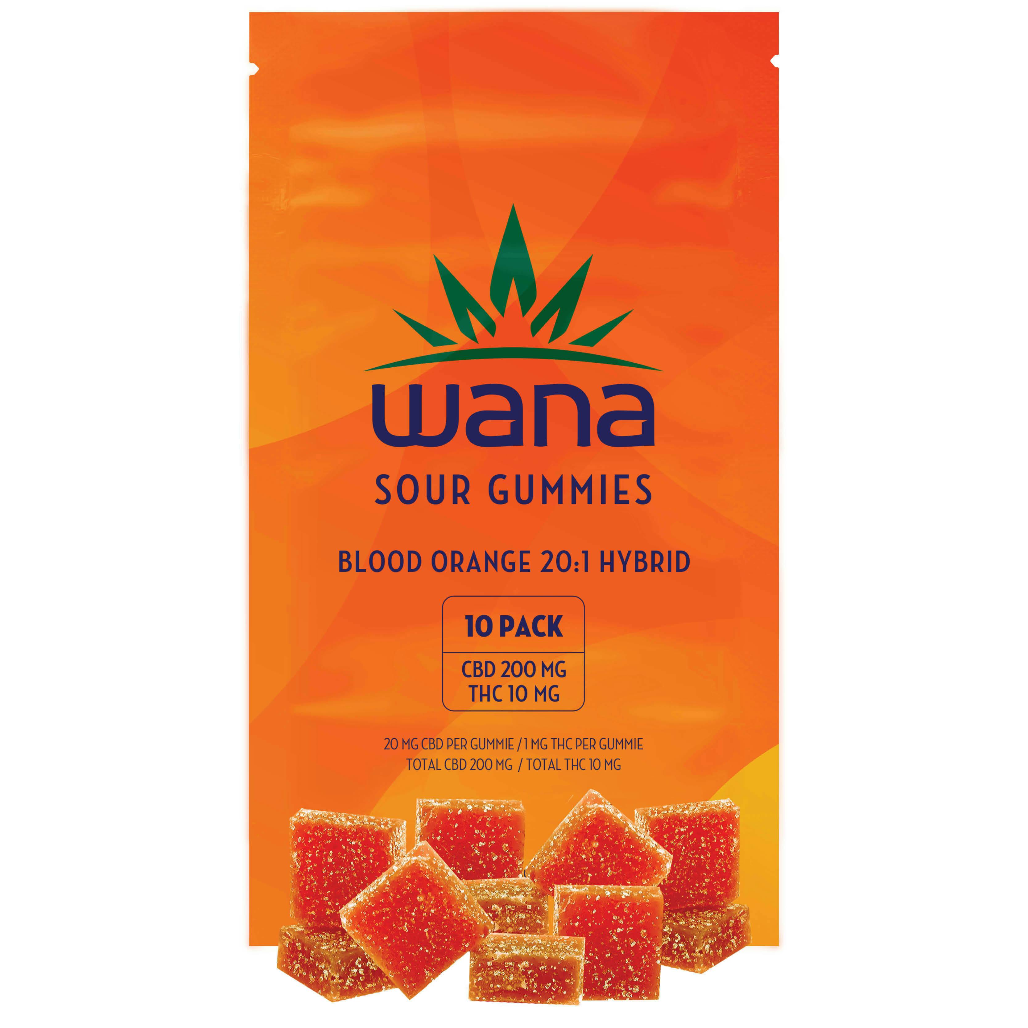 Wana Canada - Wana Sour Gummies Blood Orange 20:1 10-pack - 1
