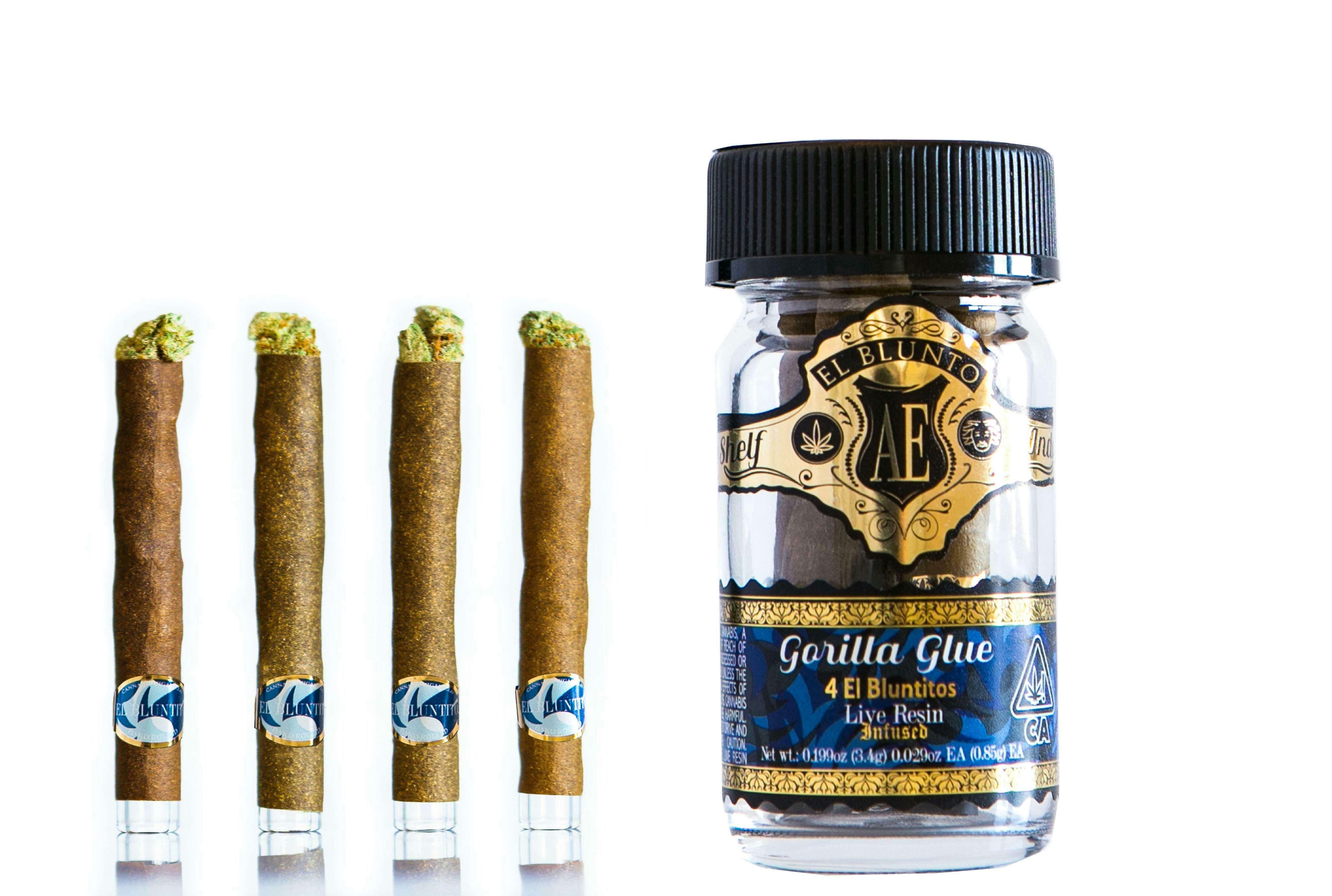 El Blunto by Albert Einstone's - El Bluntito 4-Pack Live Resin Infused- Gorilla Glue - 4 x .85G [Mini Blunt] - 1