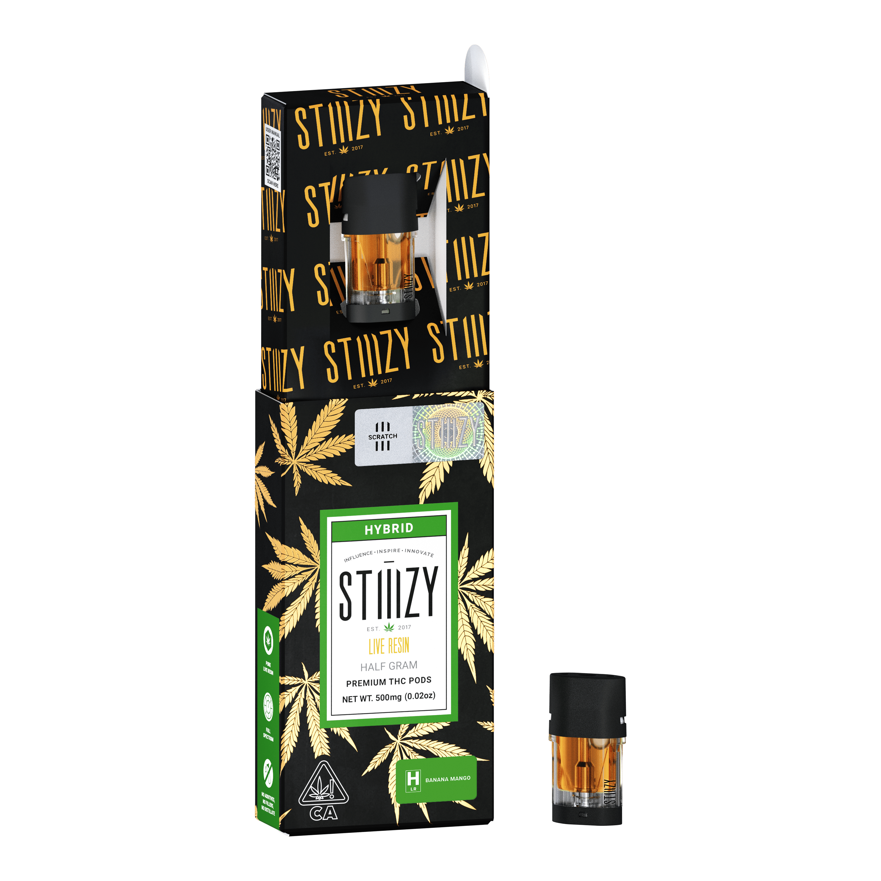 STIIIZY - Vape Cartridge - BANANA MANGO .5G Live Resin Pod - STIIIZY - 1