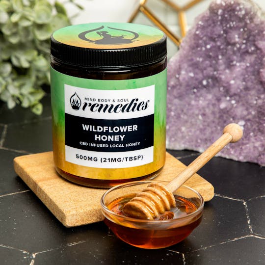 Mind Body & Soul Support - 12 oz 500mg CBD Wildflower Honey - 1