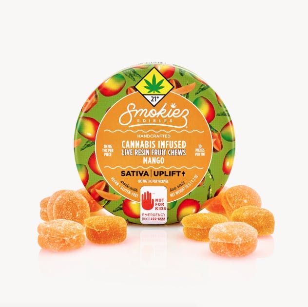 Smokiez Edibles - Mango Live Resin Fruit Chews | 100mg | 10ct | 10mg/ea - 1