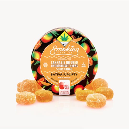 Smokiez Edibles - Sour Mango Sativa 100mg THC Live Resin Fruit Chews - WA - 1