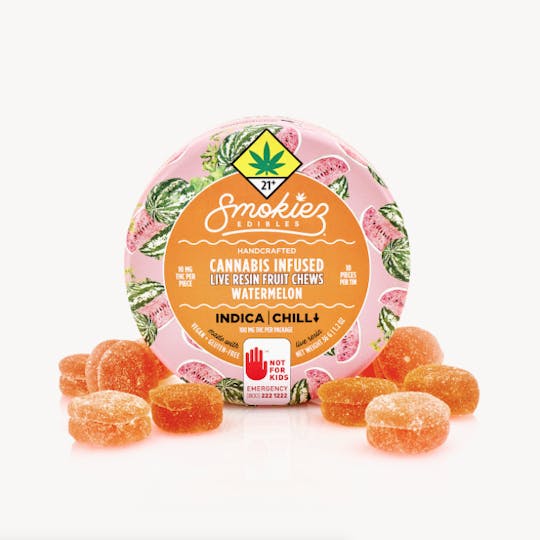 Smokiez Edibles - Watermelon Indica 100mg THC Live Resin Fruit Chews - WA - 1