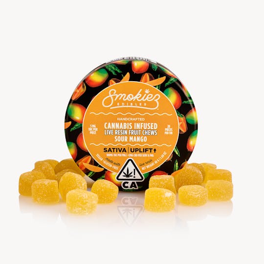 Smokiez Edibles - Sour Mango Sativa 100mg THC Live Resin Fruit Chews - CA - 1