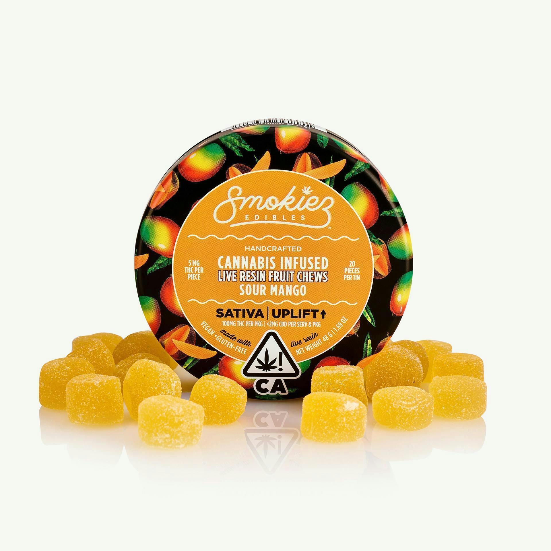Smokiez Edibles - Sour Mango Live Resin Fruit Chews | 100mg | 20ct | 5mg/ea - 1