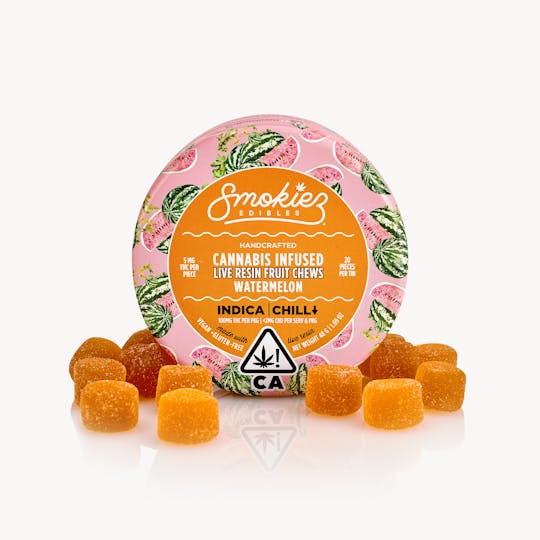 Smokiez Edibles - Watermelon Indica 100mg THC Live Resin Fruit Chews - CA - 1