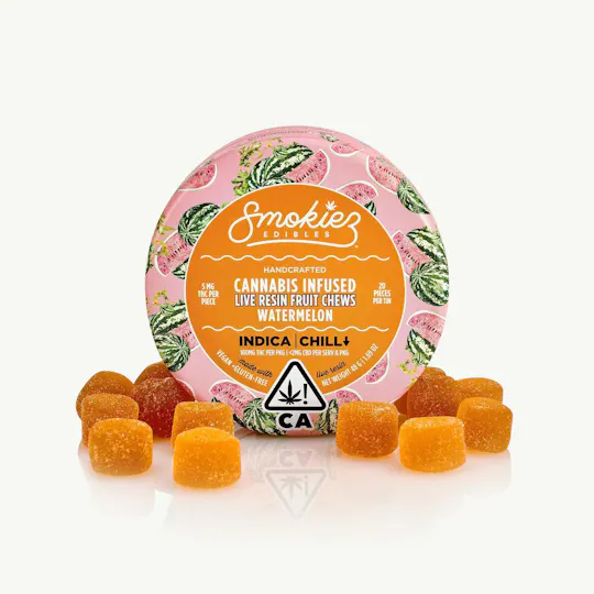 Smokiez Edibles - Watermelon Live Resin Fruit Chews | 100mg | 20ct | 5mg/ea - 1