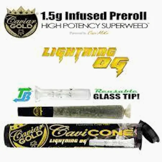Caviar Gold - Cavi Cone | Infused Pre-Roll | Lightning OG | 1.5g - 1