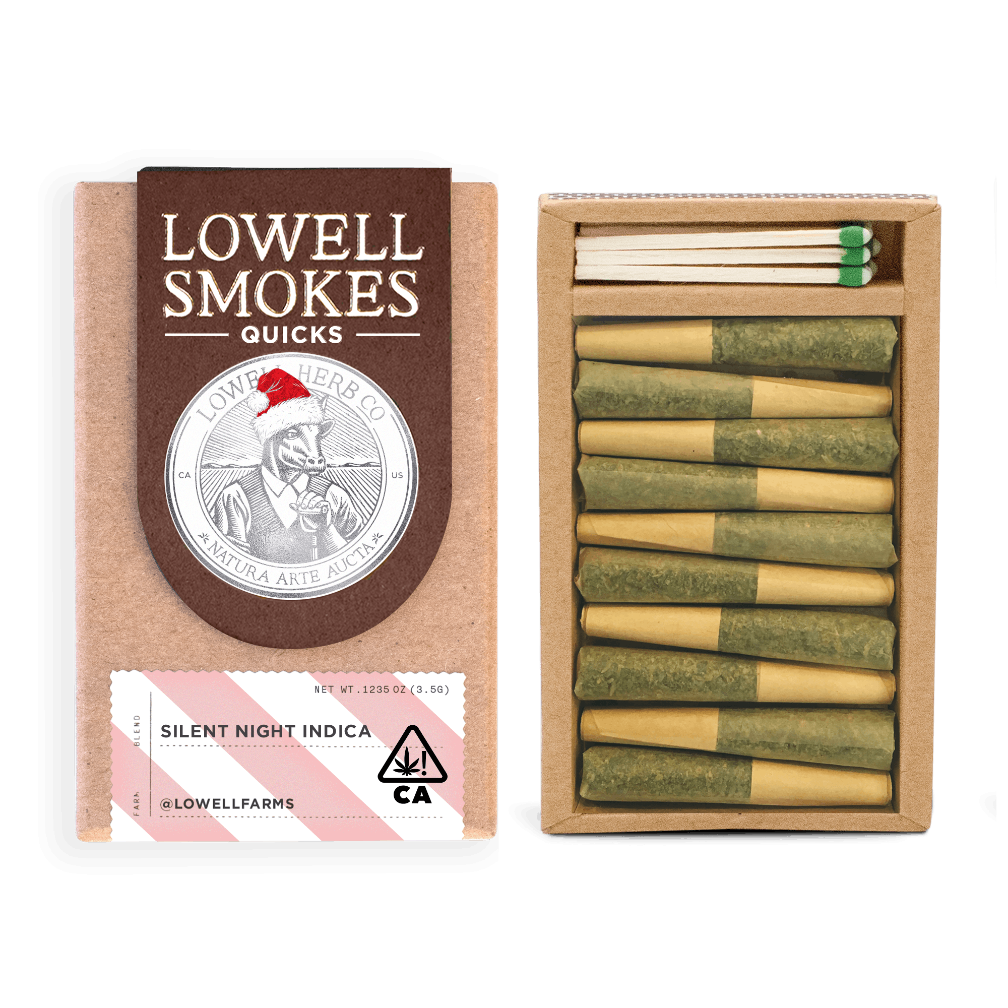 Lowell Herb Co. - Lowell Smokes | 3.5g Pre-Roll Pack | Silent Night Indica Quicks - 1