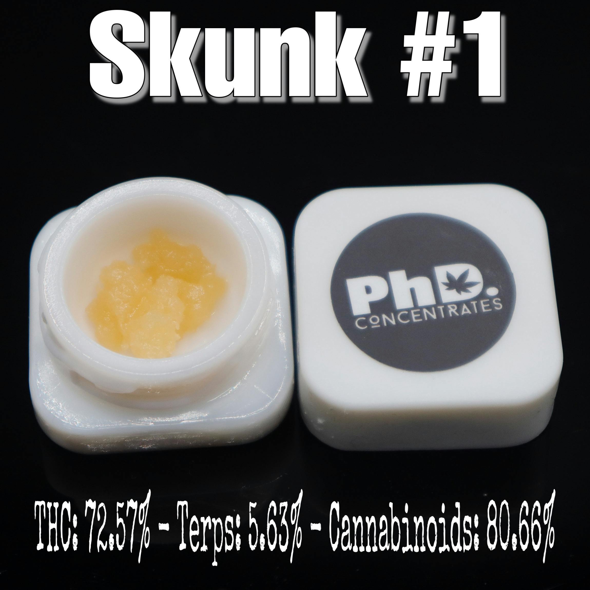 Pharmicated - PhD Concentrate 1 gram - Skunk #1 Budder - 72.57% THC - 1