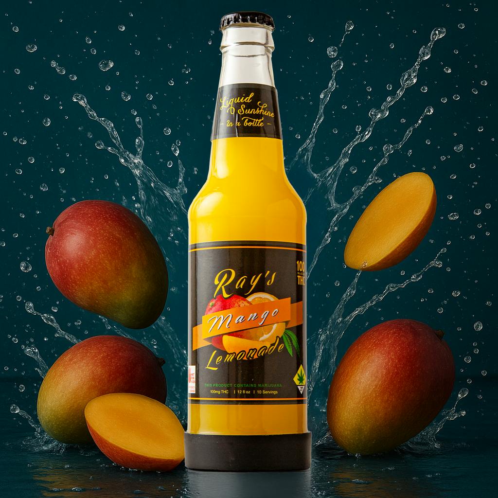 Ray's Lemonade - Ray's Lemonade | Mango | Carbonated | THC:CBD 100:100mg | 12 fl oz - 1