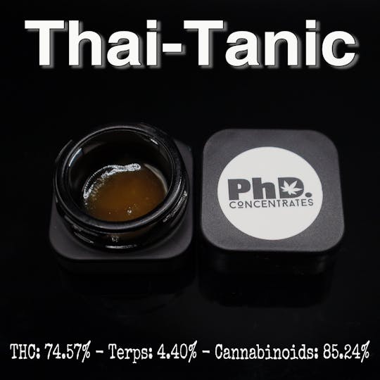 Pharmicated - PhD Concentrate 1 gram - Thai-Tanic 74.75% THC - 1