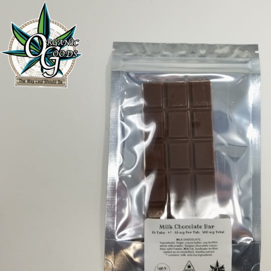 Organic Goods - Milk Chocolate Bar 500mg - 1