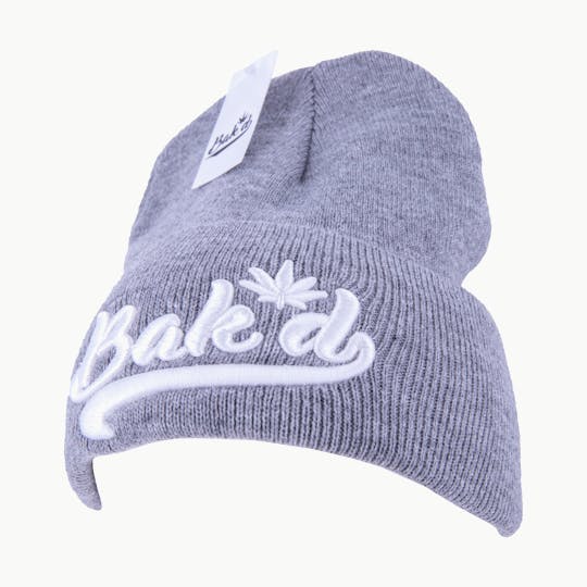 Bak'd - Bak'd Beanie Cursive (Gray/White) - 1