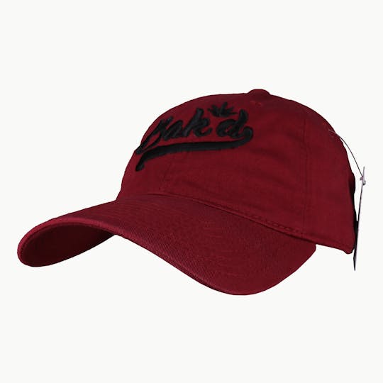 Bak'd - Bak'd Strapback Hat Cursive (Maroon/Black) - 1