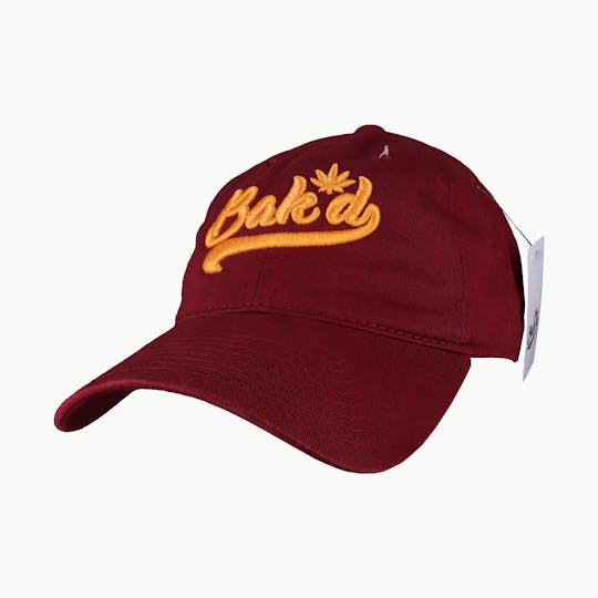 Bak'd - Bak'd Strapback Hat Cursive (Maroon/Gold) - 1