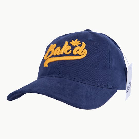 Bak'd - Bak'd Strapback Hat Cursive (Navy/Yellow) - 1