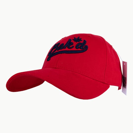 Bak'd - Bak'd Strapback Hat Cursive (Red/Black) - 1