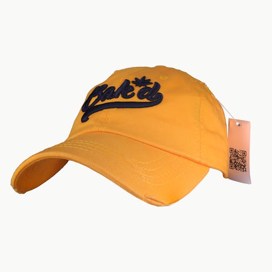 Bak'd - Bak'd Strapback Jean Hat Cursive (Yellow/Blue) - 1