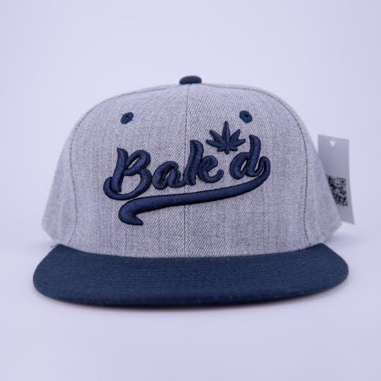 Bak'd - Bak'd Snapback Hat Cursive (Blue/Gray) - 1