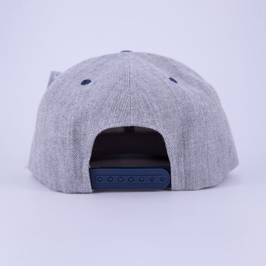 Bak'd - Bak'd Snapback Hat Cursive (Navy Blue/Gray) - 1