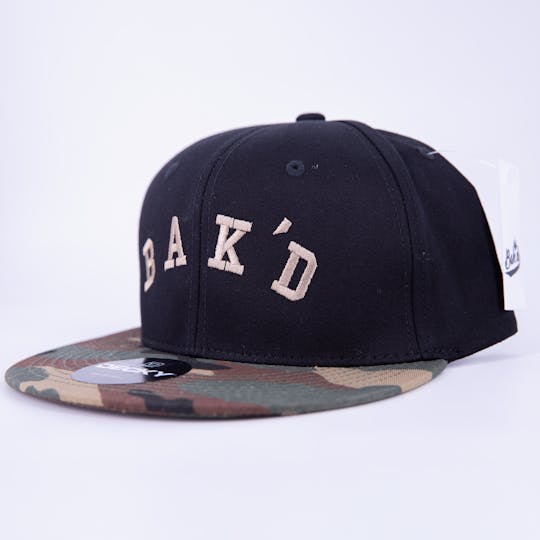 Bak'd - Bak'd Snapback Hat Collegiate (Army Black) - 1