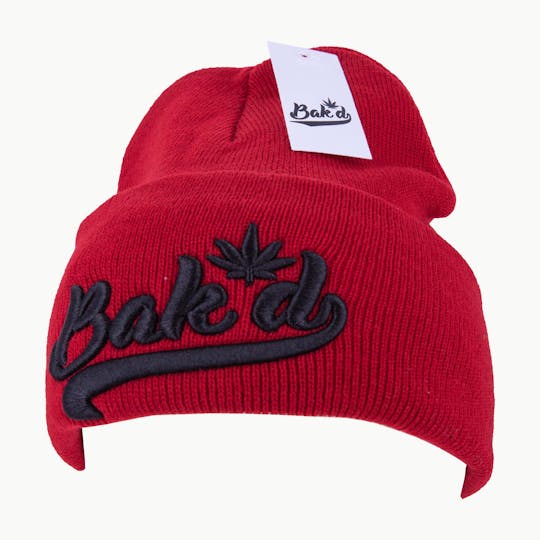 Bak'd - Bak'd Beanie Cursive (Red/Black) - 1