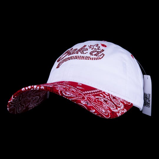 Bak'd - Bak'd Strapback Paisley Bedazzled Hat Cursive (Red) - 1