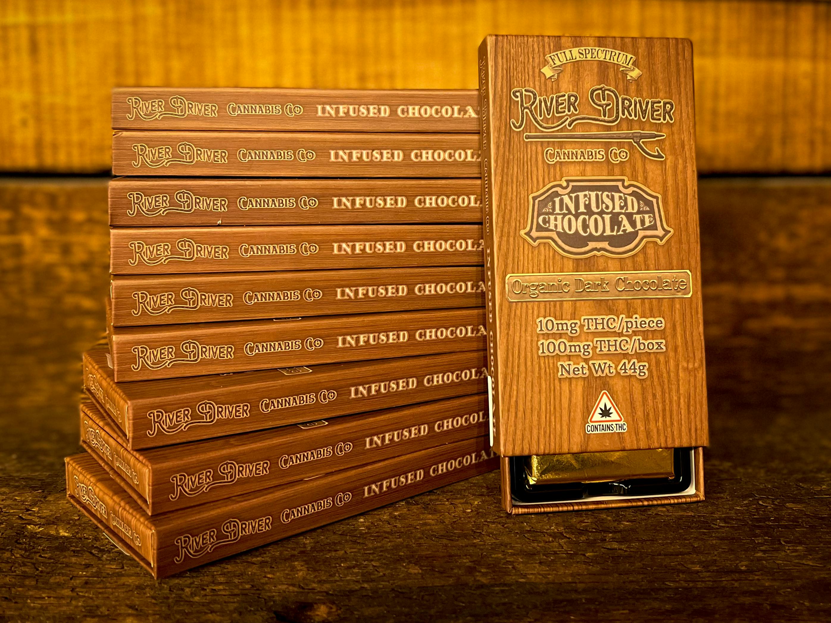 River Driver Cannabis Co - Dark Chocolate Bar (100mg) Organic 72% Cacao - 1