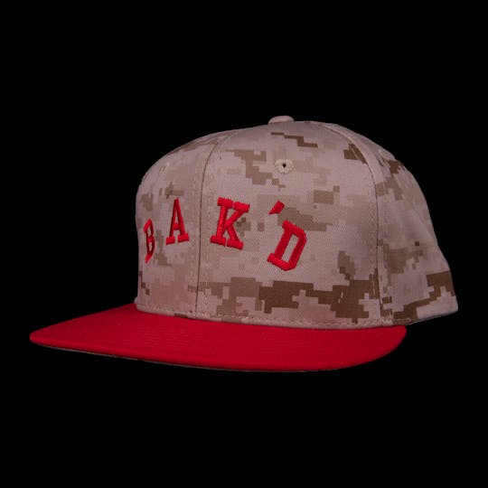 Bak'd - Bak'd Snapback Digital Camo Collegiate Hat (Red) - 1
