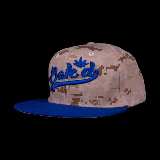 Bak'd - Bak'd Snapback Digital Camo Cursive Hat (Royal Blue) - 1