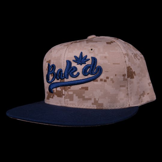 Bak'd - Bak'd Snapback Digital Camo Cursive Hat (Navy) - 1