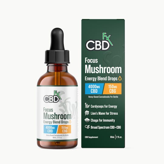 CBDfx - Focus Mushroom Tinctures - CBG Energy Blend - 60ml - 4000mg - 1