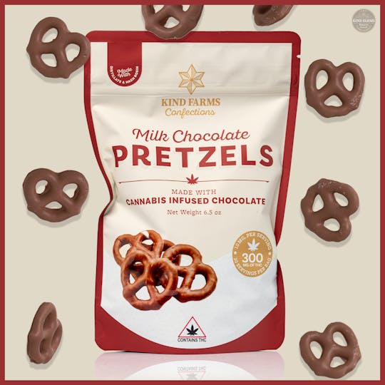 Kind Farms Reserve - Milk Chocolate Covered Pretzels 300mg THC - Kind Farms Confections - 1