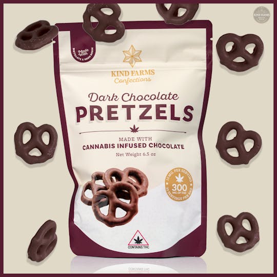 Kind Farms Reserve - Dark Chocolate Covered Pretzels 300mg THC - Kind Farms Confections - 1