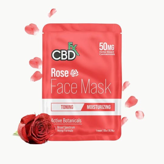 CBDfx - CBD Face Mask Hemp Mask - Rose - 50mg - 1