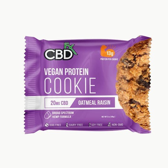 CBDfx - CBD Vegan Protein Cookie - Oatmeal Raisin - 1