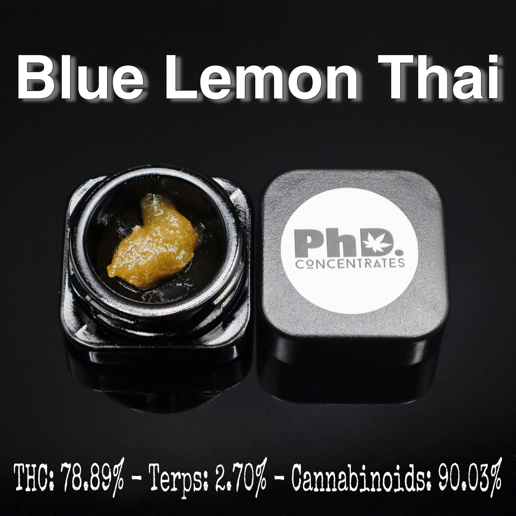 Pharmicated - PhD Concentrate 1 gram - Blue Lemon Thai Sugar - 78.89% THC - 1