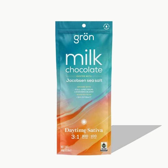 Grön Edibles - Grön 3:1 Milk Chocolate Sea Salt – CBG/THC - 1