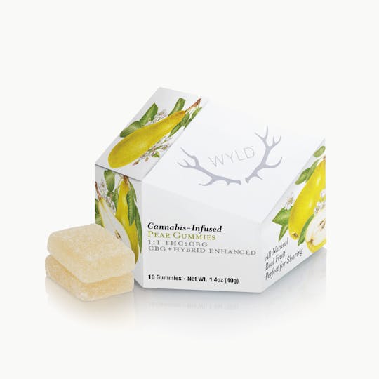 WYLD - Pear 1:1 CBG + Hybrid Enhanced Gummies - 1