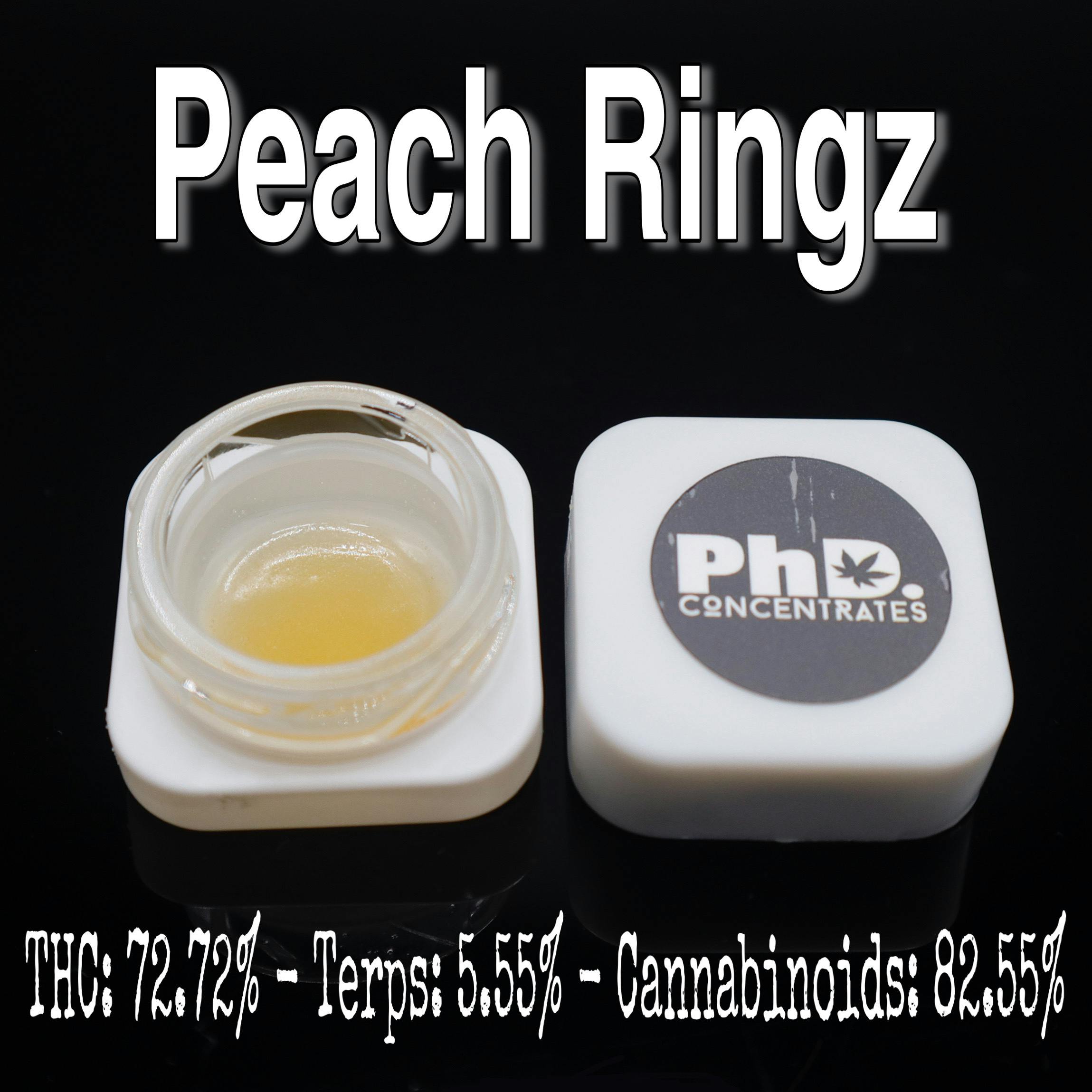 Pharmicated - PhD Concentrate 1 gram - Peach Ringz Sugar - 72.72% THC - 1