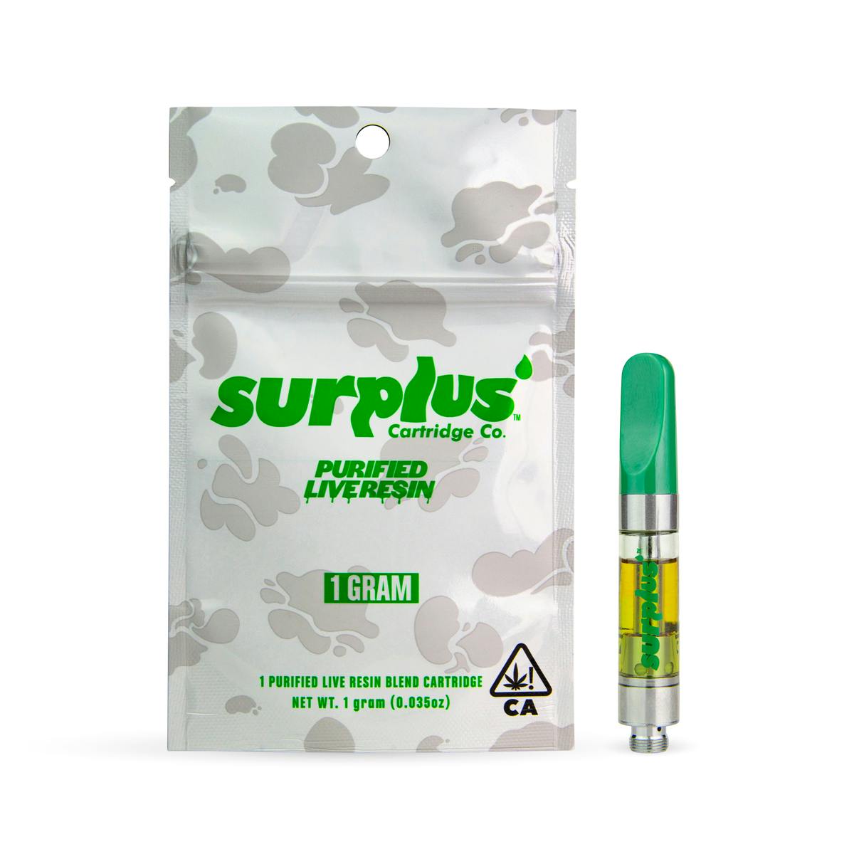 Surplus Cartridge Co. - Blueberry Kush Purified Live Resin - 1g Cartridge - 1